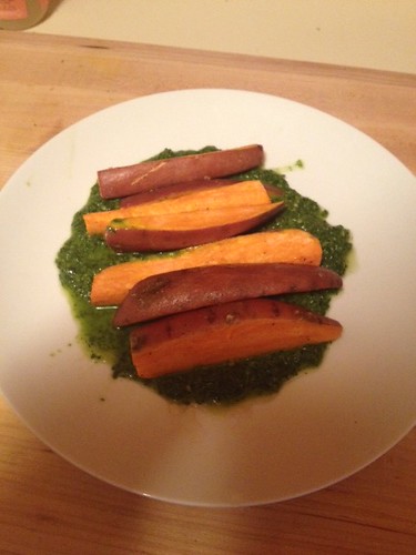 Roasted sweet potatoes with chimichurri Lucy
