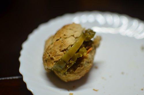 Garden Egg Sandwich with pickle and chutney