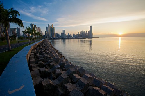 morning beach sunrise apartments pacific cloudy shoreline seawall panama condominiums centralamerica