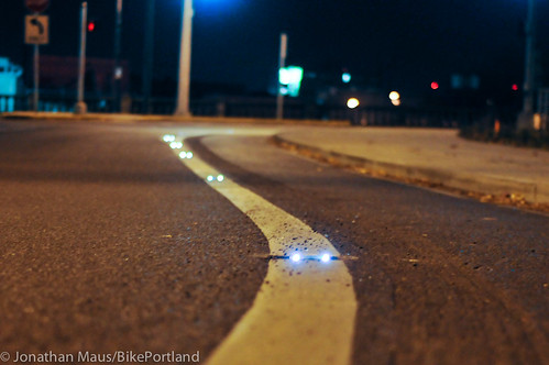 LED bike lane lights on NE Couch-7