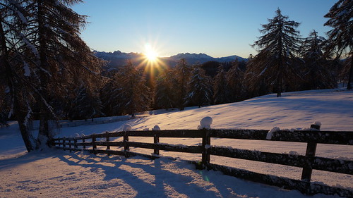 winter snow mountains sunrise