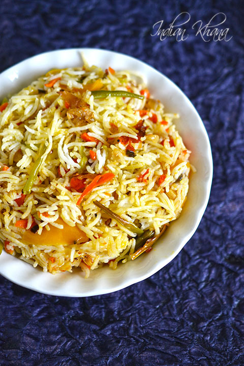 Vegetable Fried Rice Recipe | Indo Chinese Recipes ~ Indian Khana