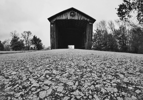iphoneedit handyphoto jamiesmed app snapseed vsco vscocam fauxvintage ohio midwest april spring canon eos dslr 500d t1i rebel bridge rural country blackwhite blackandwhite bw photography rokinon fisheye prime lens fixed manual focus landscape 2012 wide angle smalltown usa geotagged geotag