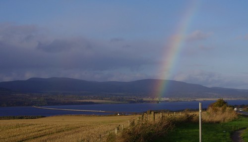 bridge rain scotland highlands rainbow day loch cromarty rosscromarty