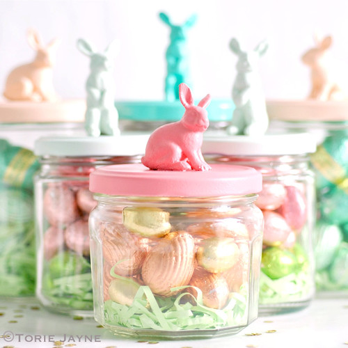 filled bunny jars