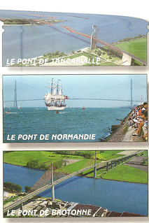 Urlaubslektüre Die Brücke von Ambreville Alain Leblanc Un pont entre deux rives Gérard Depardieu Normandie Foto Brigitte Stolle 2015