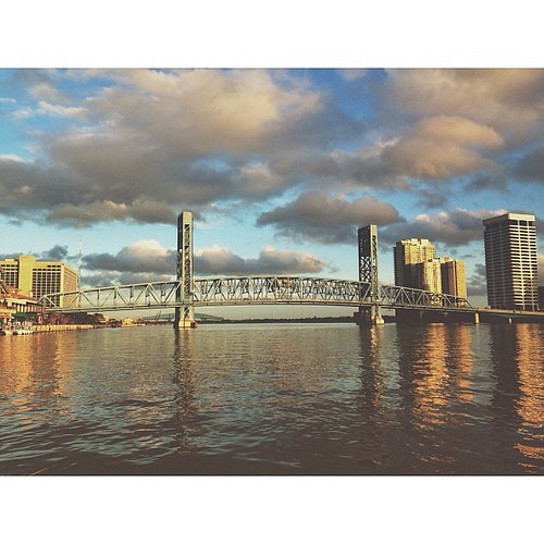bridge sunset reflection clouds buildings square mainstreet downtown florida structure squareformat jacksonville fl jax cloudporn dtown duval waterway stjohnsriver thelanding jacksonvilleflorida mainstreetbridge downtownjax iphoneography instagramapp mosesedge igersfl igersjax voidlive