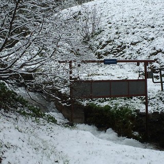 Snowy water in Murren Switzerland
