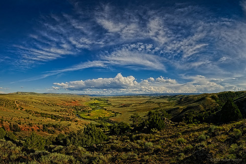 ranch sky panorama nature clouds rural creek river skyscape landscape rockies nikon stream arch pano shapes arches basin valley rockymountains wyoming cloudscape laramie rivervalley ranching wy laramieriver d700 microsoftice