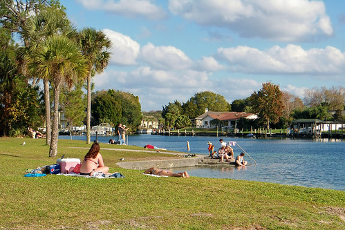 park people clouds florida lagoon palmtrees inlet recreation sunbathing crystalriver