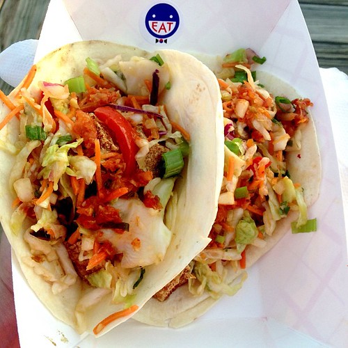 Yesterday's dinner. Korean Tofu Tacos from Mogo on the Asbury Park Boardwalk #vegan