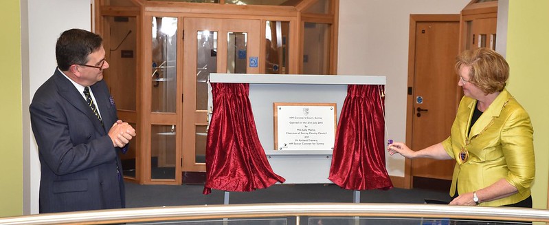 Surrey County Council Chairman Sally Marks has opened a new Coroner's Court complex in Woking.