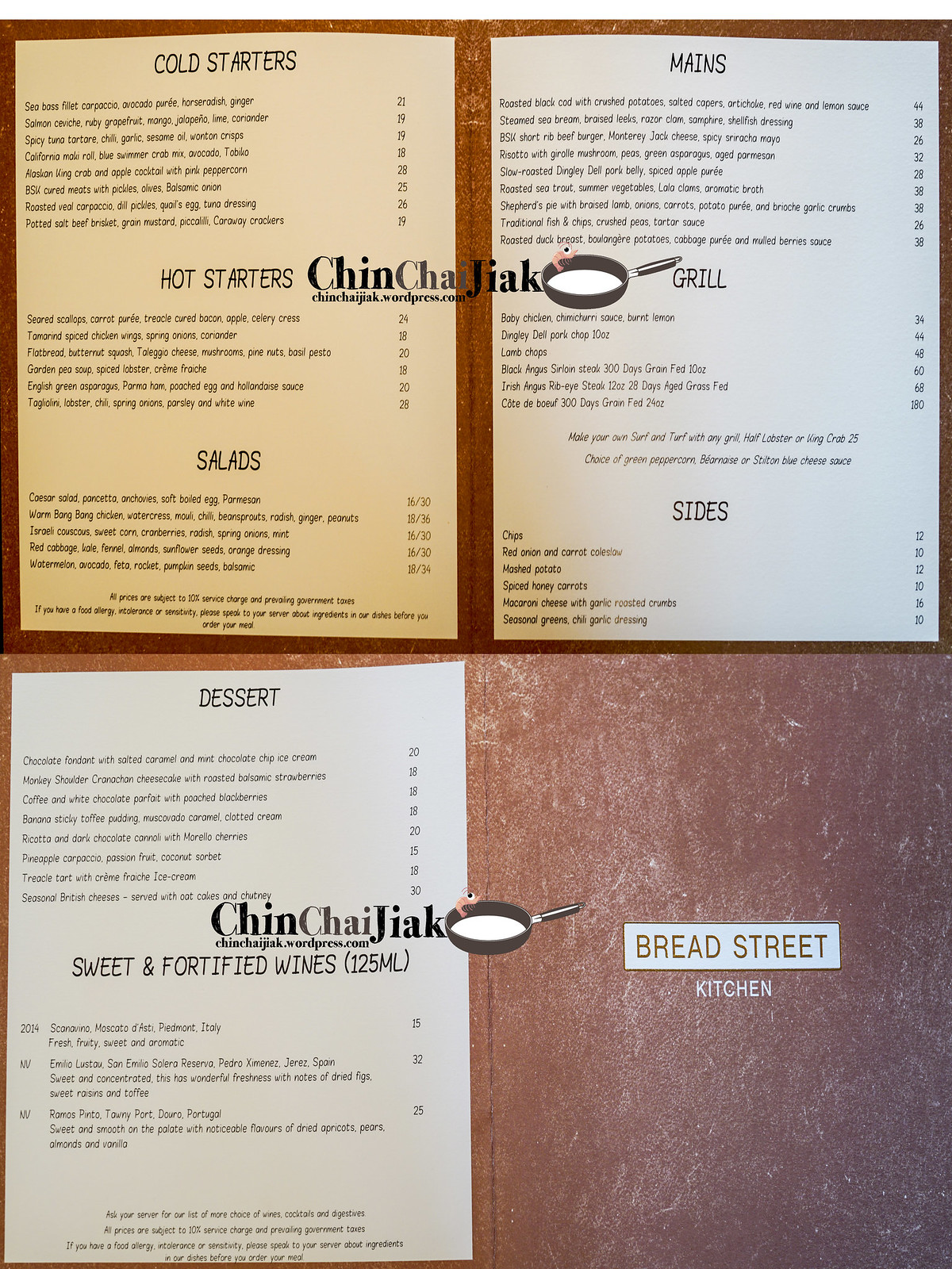 Bread Street Kitchen By Gordon Ramsay At MBS With Menu Chin