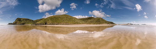 newzealand panorama seascape beach reflections nikon bluesky nz northland westcoast capereinga whiteclouds wetsand rrs leefilters tewerahibeach 1024mm tereinga d7000 lee06gndsoft mpr192nodalslide tvc33bh55