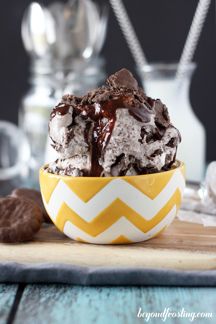 Thin Mint Cookie Ice Cream | beyondfrosting.com | #girlscoutcookies #icecream