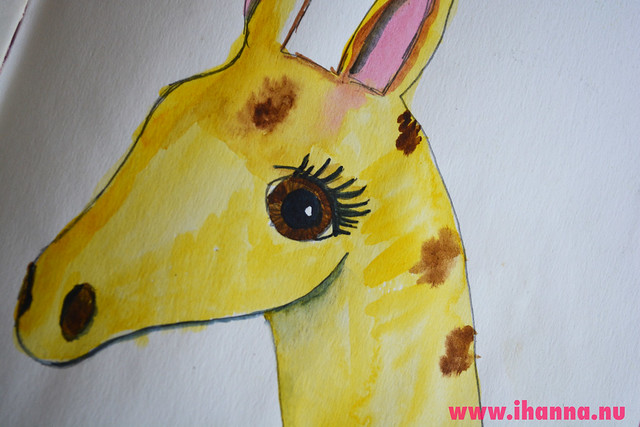 Detail: Drawing of a giraffe girl