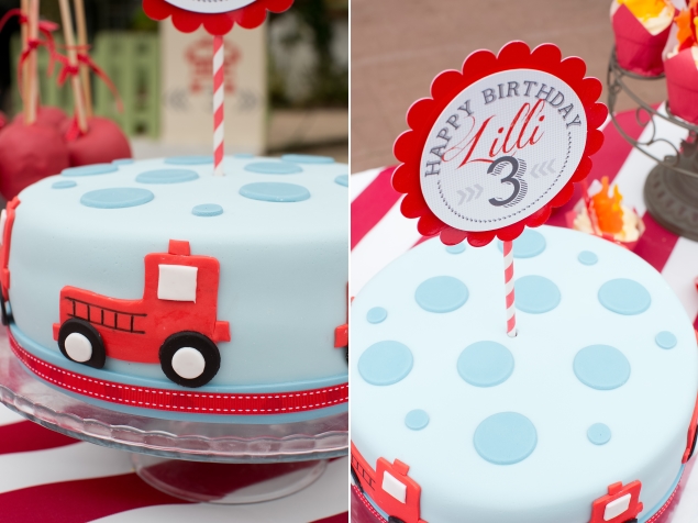 Fire Engine kids party Birthday cake