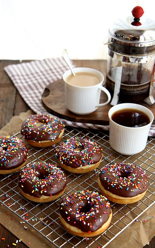 Brown Butter Baked Doughnuts with Chocolate Glaze