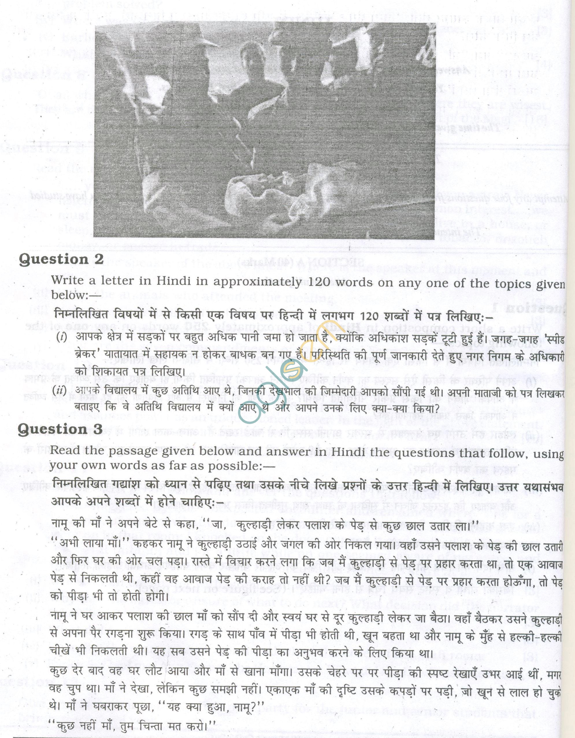 ICSE Question Papers 2013 for Class 10 - Hindi/
