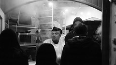 hot, steaming food on a cold night