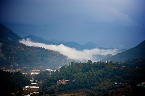 india mountain fog hills bhimtal