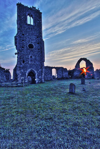 church sunrise norfolk ruin hdr roudham