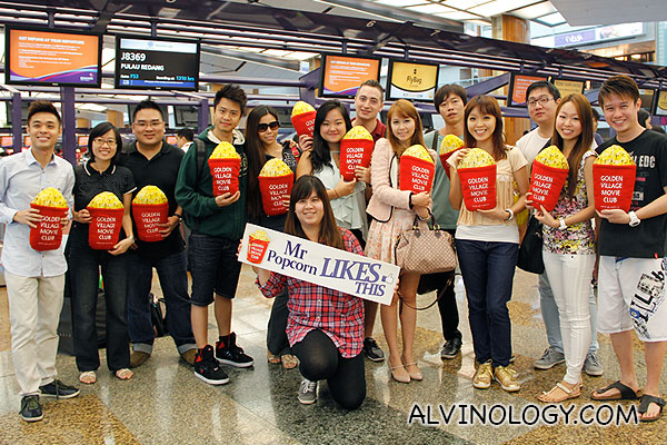The GV Movie Club entourage at Changi Airport after checking in luggages
