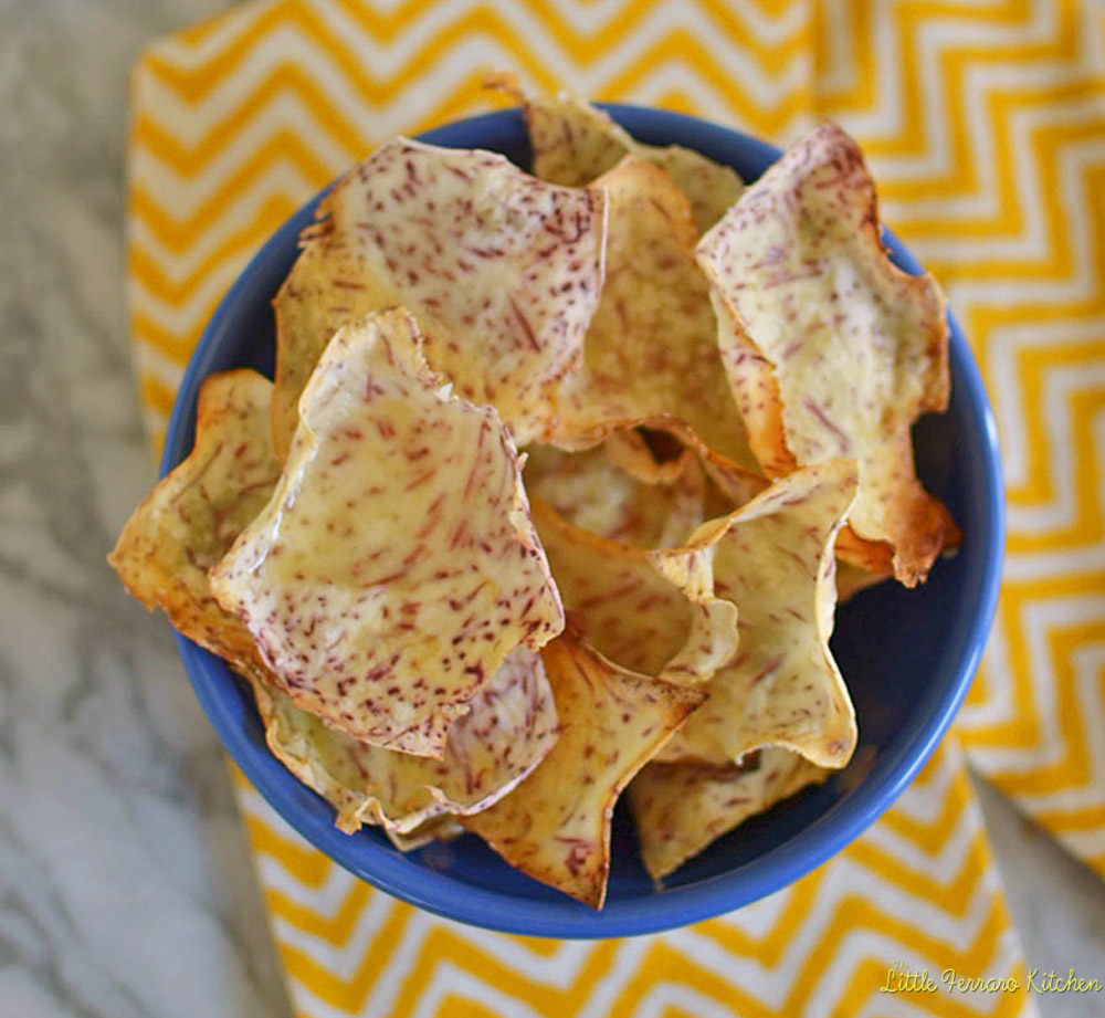 Homemade Taro Chips via LittleFerraroKitchen.com