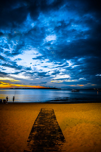 ocean sunset sky cloud sun beach lights fishing sand colours