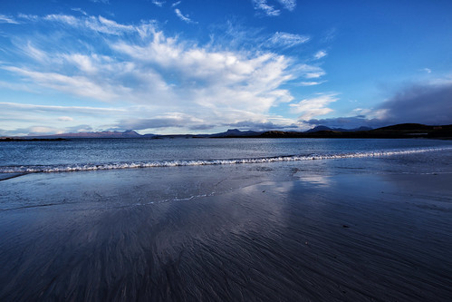 ocean blue sea mountains reflection beach landscape ian scotland landscapes highlands sand day view cloudy highland fin mellon westerross ianwright mellonudrigle finwright finwrightphotographycouk finwrightcouk