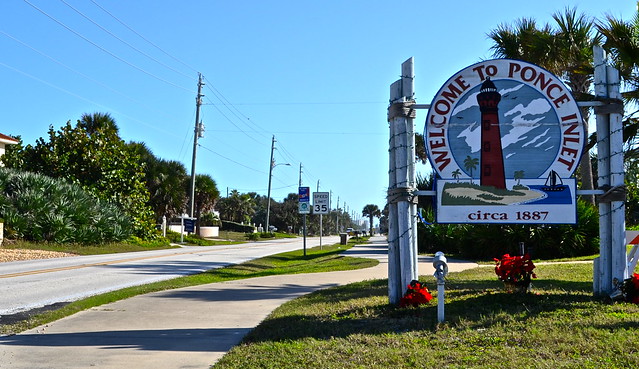 welcome sign of ponce inlet
