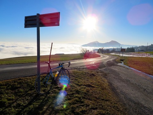 road winter sun bike fog view ride 12012014