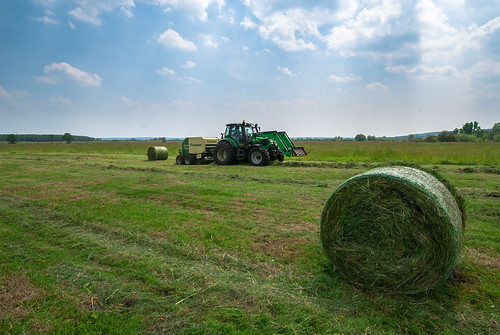 grass traktor moor grassland mire ernte harvesting ballen presse heuballen niedermoor biomasse mahd grünland roundbaler rundballen rundballenpresse schwad heuballenpresse durchströmungsmoor
