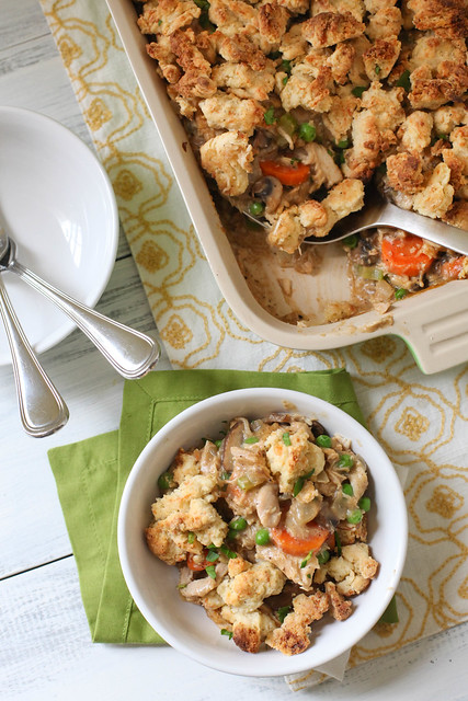 Chicken Pot Pie with Biscuit Crumble Topping - Everyday Annie