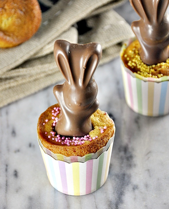Easter Buttermilk Cupcakes with MaltEaster Chocolate Bunny