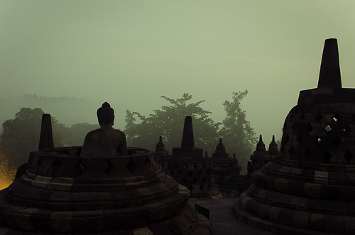 morning sunrise java buddha buddhism borobudur