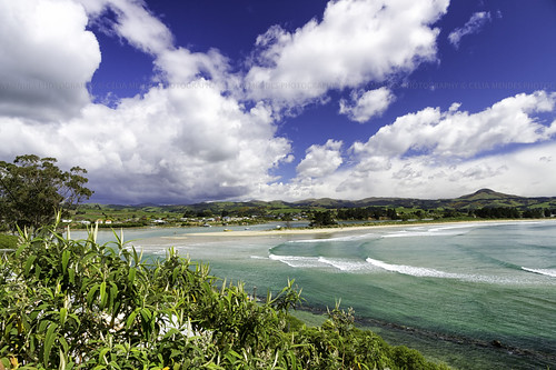 ocean blue newzealand sky verde green praia beach azul clouds landscape mar turquoise playa paisaje paisagem céu hills cielo nubes nuvens oceano novazelândia nuevazelanda colinas turquesa 2013