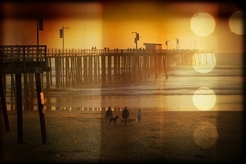 ocean california sunset texture film beach pier waves pismo