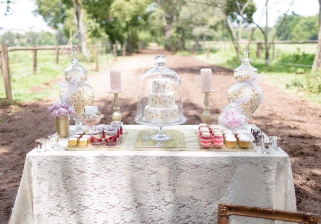 Glitter gold candy table