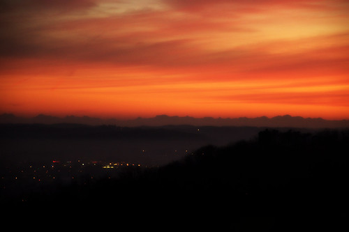 sunset red sky panorama clouds rouge ciel nuages brume pyrénées montagnes panoramique agen sansretouche
