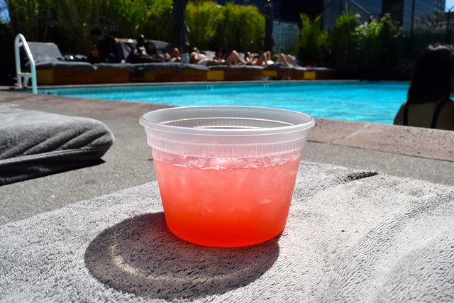 Gin & Watermelon Juice Poolside at The Line Hotel, Los Angeles