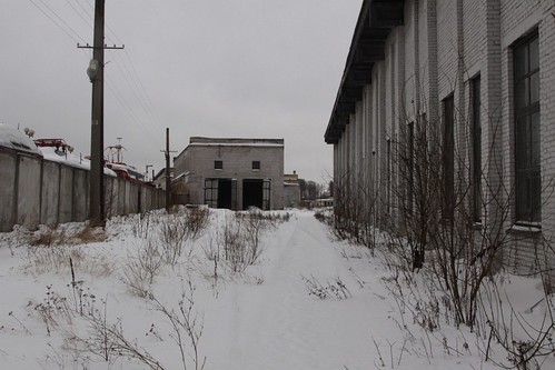 Abandoned locomotive sheds beside the railway museum