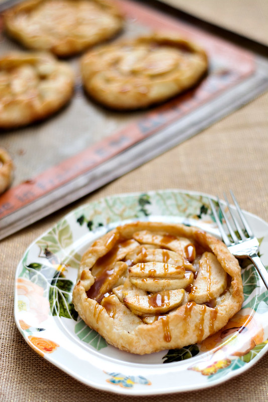 Apple Galettes with Salted Caramel Sauce