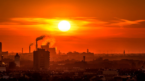 sunset berlin skyline germany de 2013