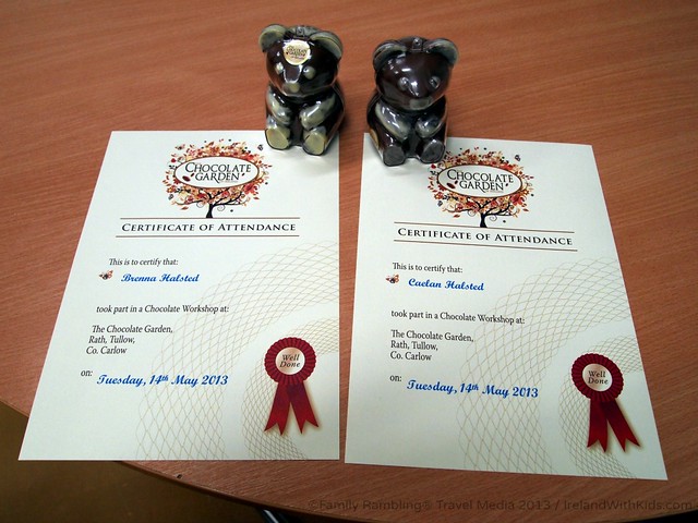 Chocolate Workshop certificates- the Chocolate Garden of Ireland