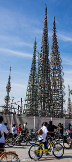 Watts Towers and Cyclists