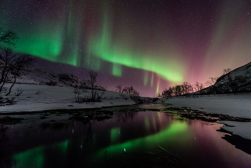 vann northernlights auroraborealis fjell elv nattbilder nordlys kattfjordeidet