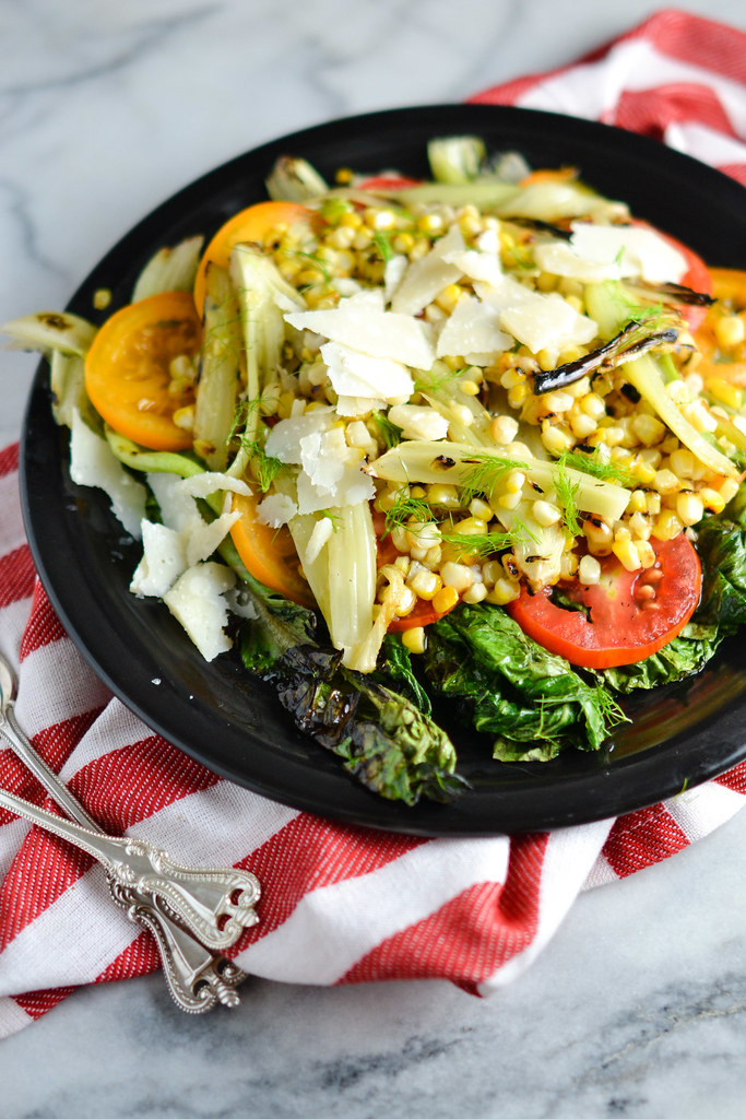 Grilled Romaine, Charred Corn, Tomato, and Fennel Salad | Things I Made Today