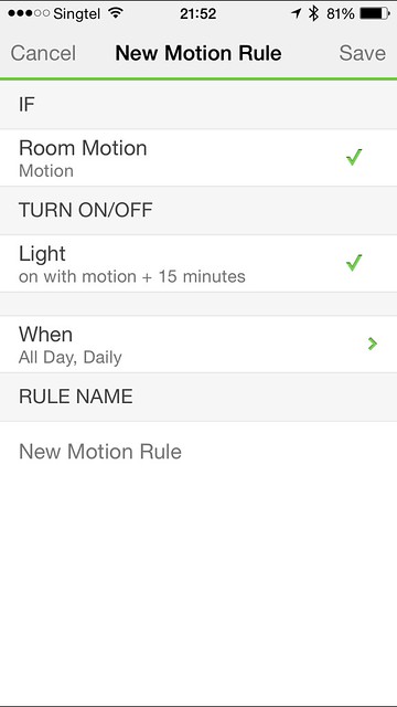 WeMo iOS App - New Motion Rules
