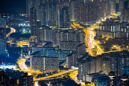 night hongkong cityscape kowloon lionrock